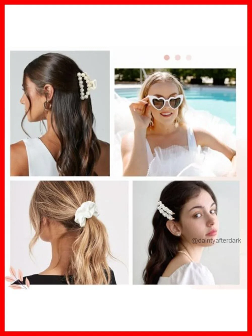 Bridesmaid Proposal Gift Set Clear Toiletry Bag Pearl Hair Clips Scrunchies